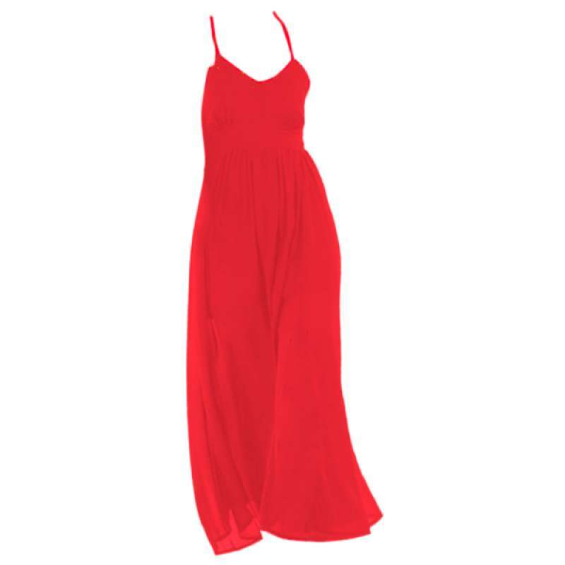 red long beach dress