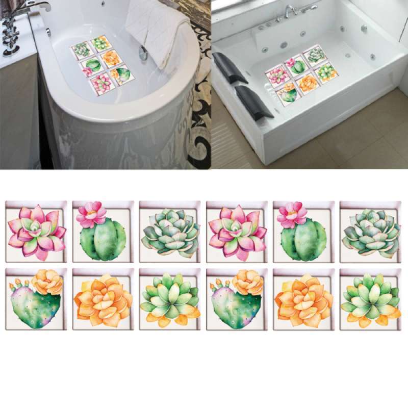 12pcs Non Slip Bathtub Stickers Tub Shower Tattoos Decals Waterproof 3D
