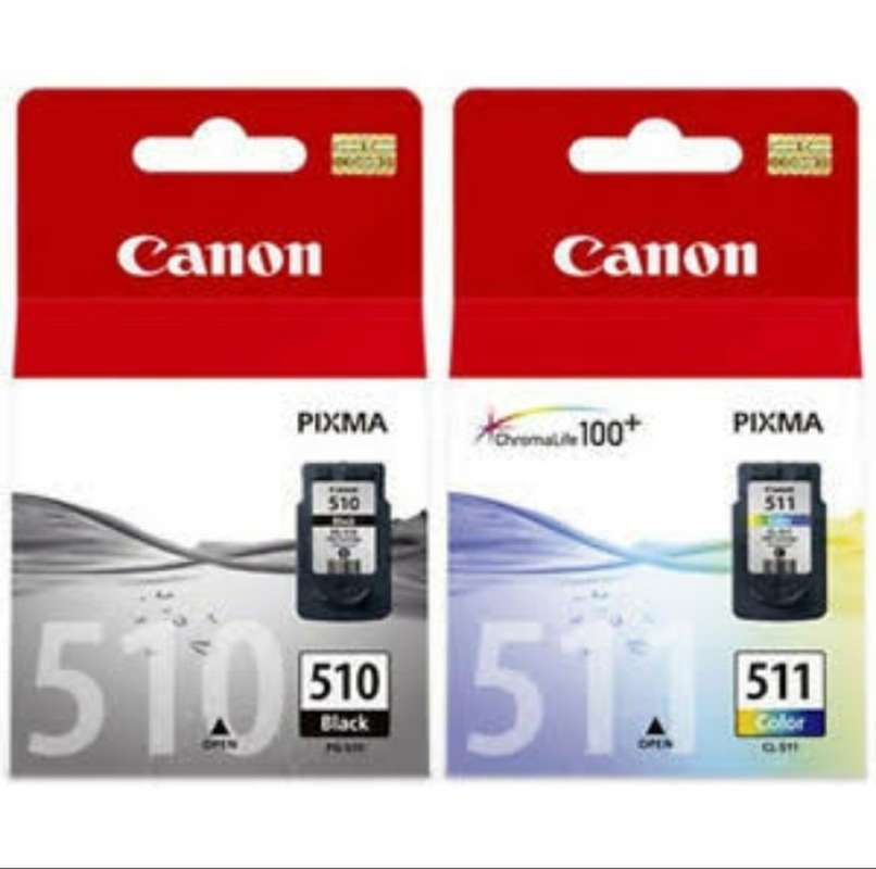 paket tinta canon pg 510 black cli 511 colour original
