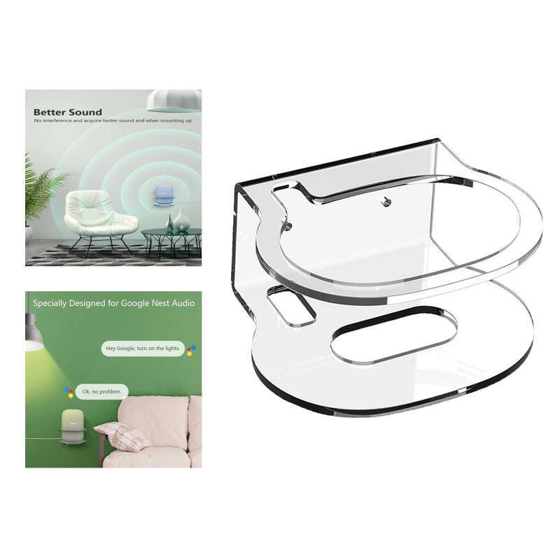 compact small wall shelf holder stand hanger for google nest audio kitchen