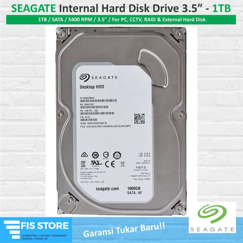 seagate hdd harddisk hardisk 3 5 1tb slim pc cctv