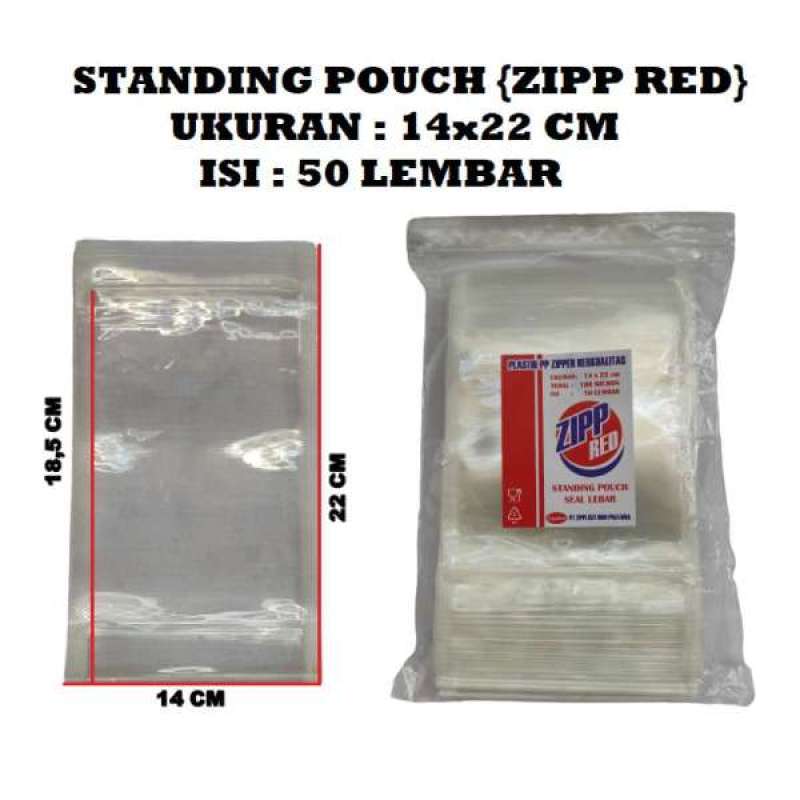 Promo Standing Pouch 14x22 Cm Stp 14x22 Cm Plastik Kemasan Berdiri 14x22 Cm Isi 50 Lembar Bening Oem Diskon 5 Di Seller Acc depok Cengkareng Barat 2 Kota Jakarta Barat Blibli