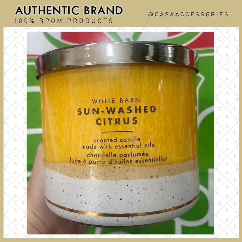 Jual Bath & Body Works BBW SUN WASHED CITRUS - 3 Wick Candle ...