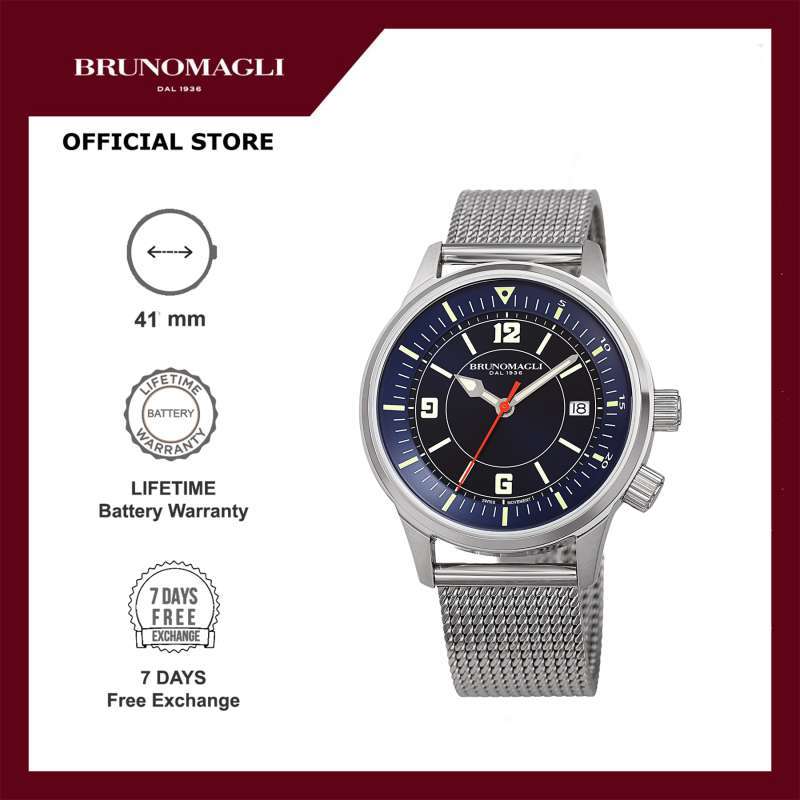 Bruno Magli Vittorio 24.191281.SBU Jam Tangan Pria Swiss Bracelet Quartz Analog