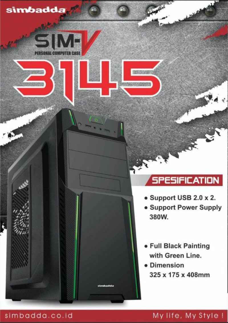 casing pc simbadda sim v 3145 plus psu 380 watt