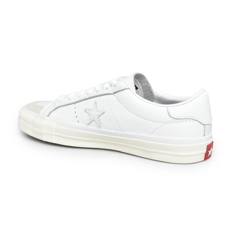Converse one star cheap white enamel red egret