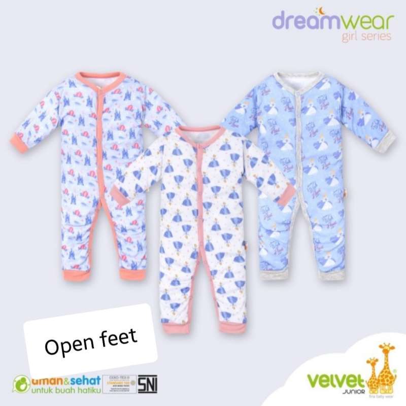 Velvet top junior sleepsuit