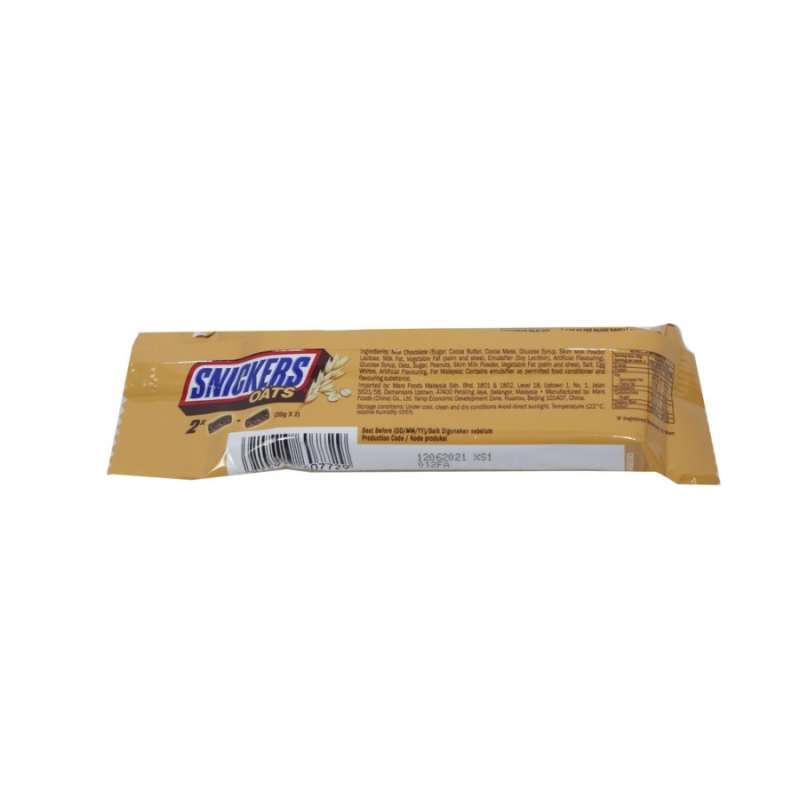 Jual SNICKERS OATS Chocolate Peanut Caramel Bar 40g - Snack ...