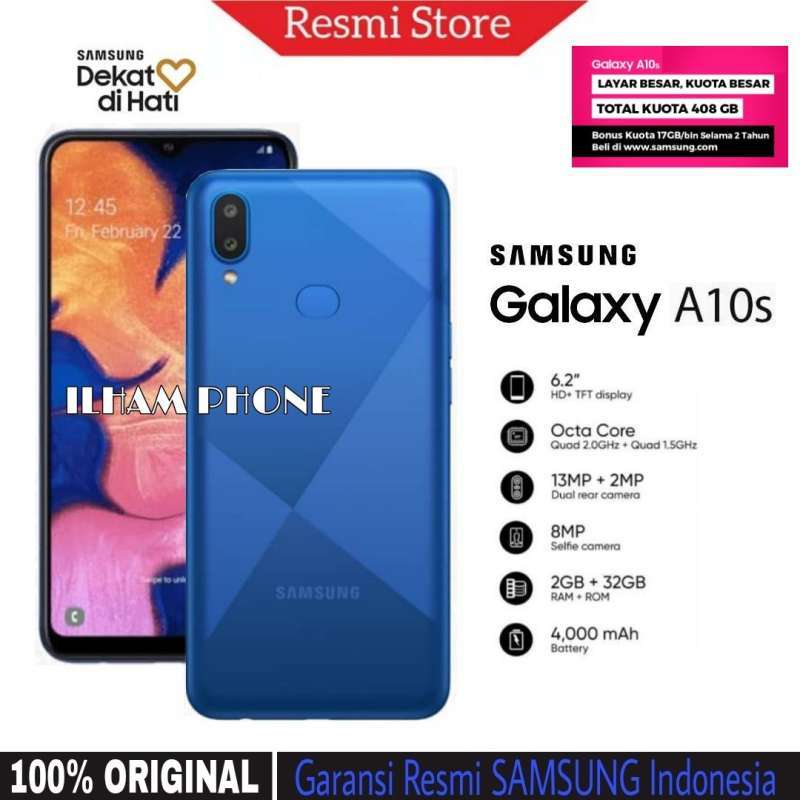 samsung galaxy a10s new design ram 2gb rom 32gb garansi resmi