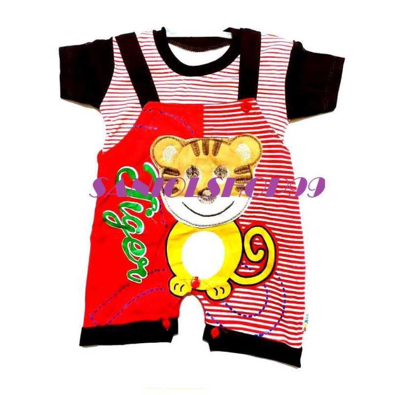 Setelan baju kodok bayi laki laki TIGER model DX540 Hitam