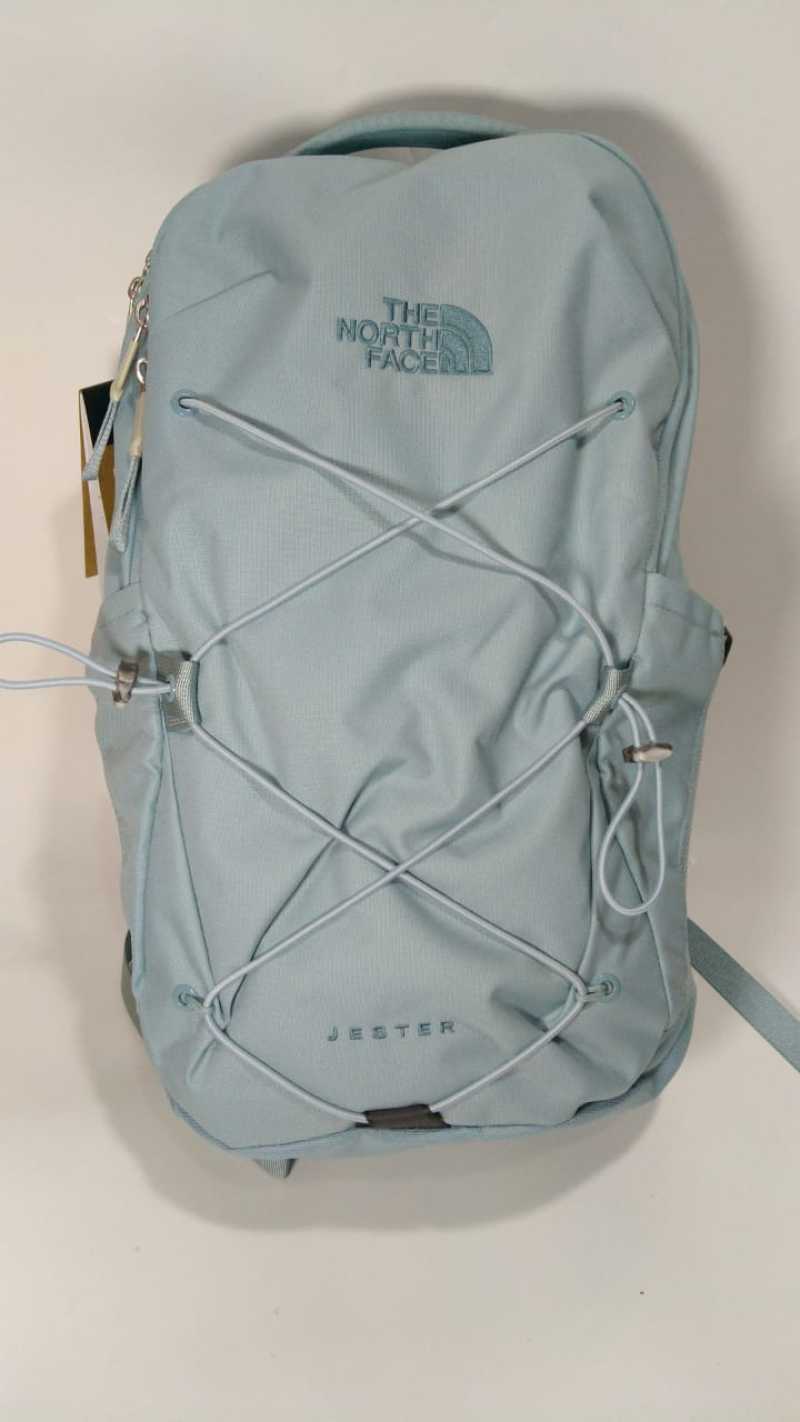 cream colored north face backpack