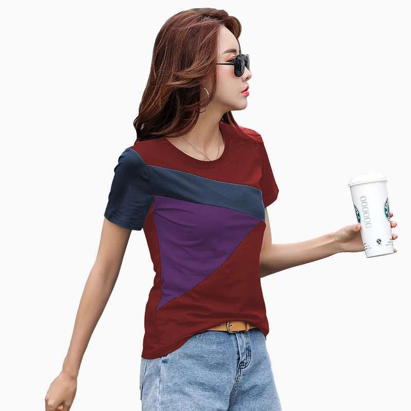 Jual Kaos Tshirt Lengan Pendek Wanita Gaya Korea Kombinasi Warna Terbaru November 2021 Harga Murah Kualitas Terjamin Blibli
