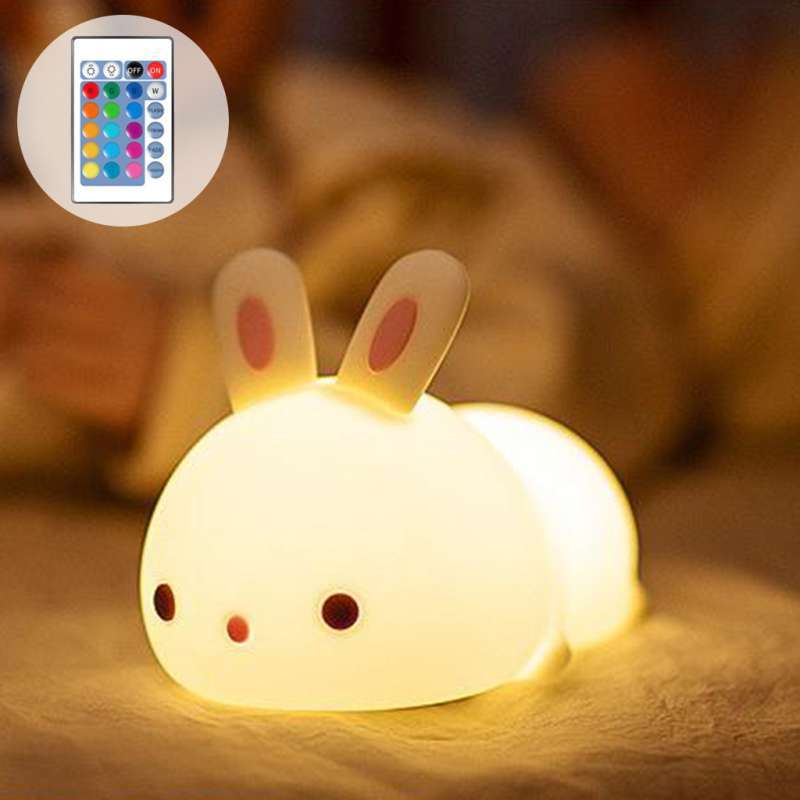 2pcs Cute Easter Rabbit Night Light Creative Desktop Lamp Bedside Decorative 