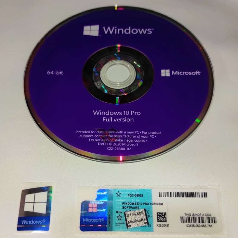 Jual Paket Windows 10 Professional with Label COA + DVD + ...