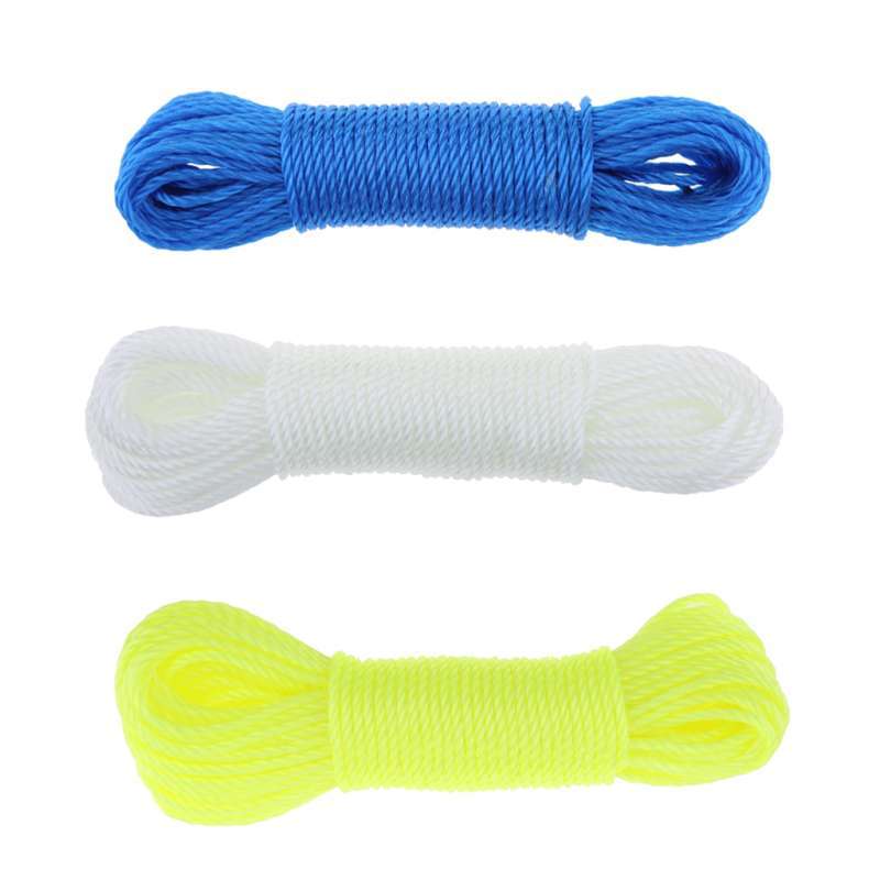 Strong Nylon Rope Washing Clothes Line Bright Coloured Garden Camping 