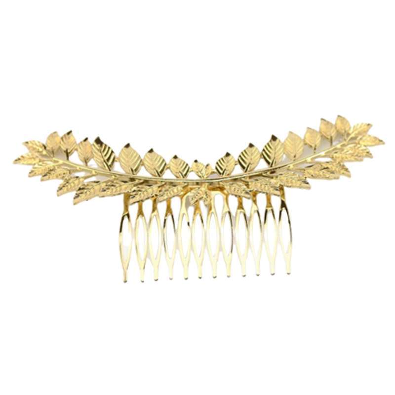 Promo 2x Gold Plated Leaves Hair Comb 