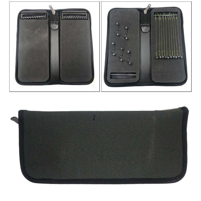 Carp Fishing Tackle Rig Wallet Case Box For Hooks with 20 Pins For Hair Rigs 