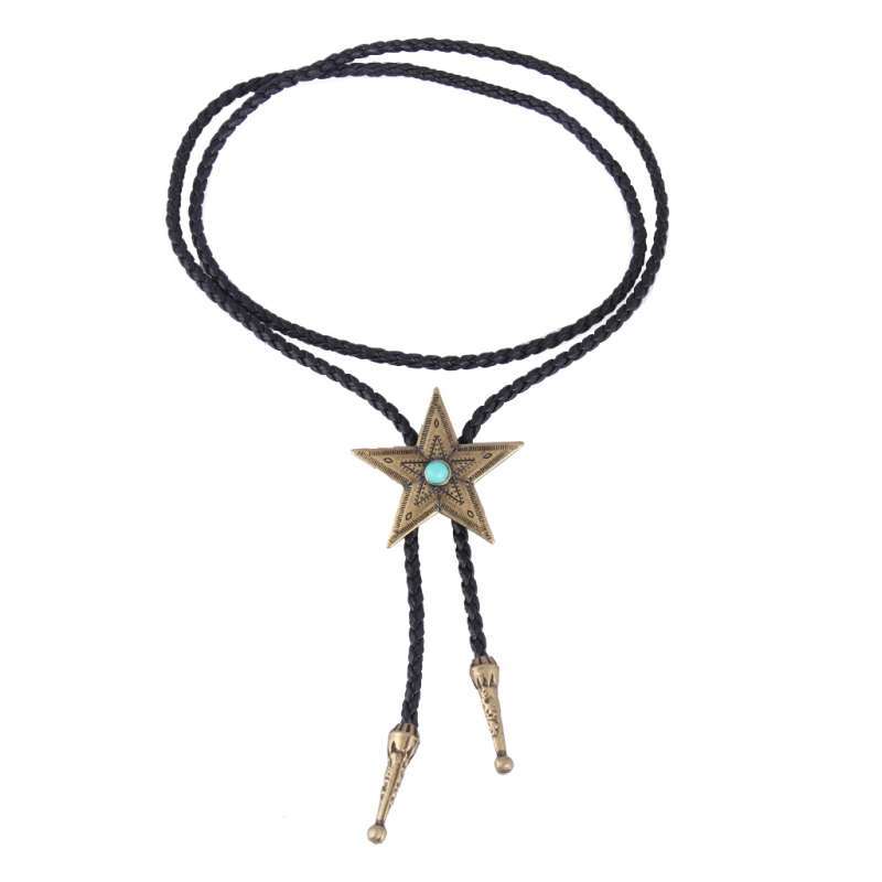 Black Pu Leather Western Cowboy Rodeo Bolo Tie Bola Collar Black Pu Leather Western Cowboy Rodeo Bolo Tie Bola Collar