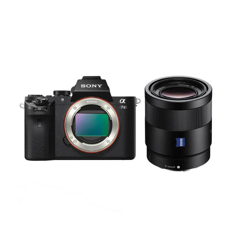 Sony Alpha A7 Mark II Body Only Kamera Mirrorless - Black + SEL FE 55mm F1,8 ZA