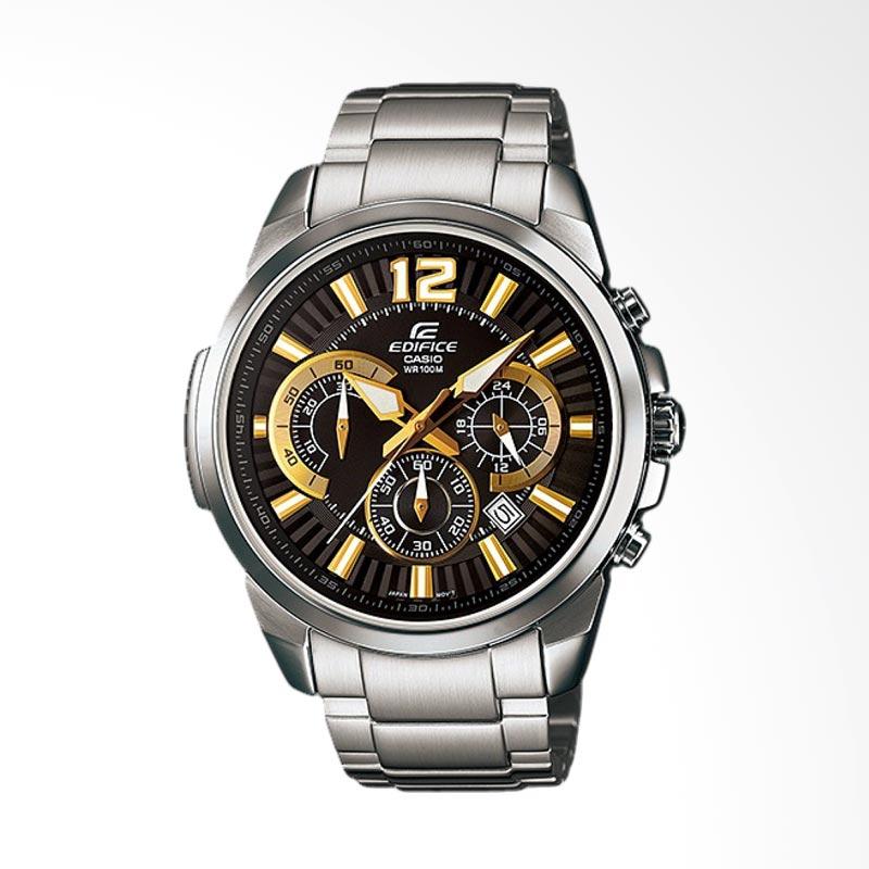 Casio Edifice Chronograph Bahan Tali Stainless Steel Jam Tangan Pria - Silver EFR-535D-1A9VUDF