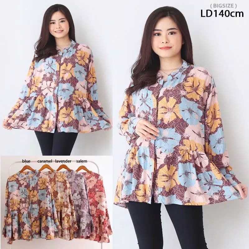 Jual Kemeja Peplum 2004 Korea Jumbo Big Size Baju Atasan Wanita Gemuk Ibu Hamil Menyusui Murah Mei 2021 Blibli