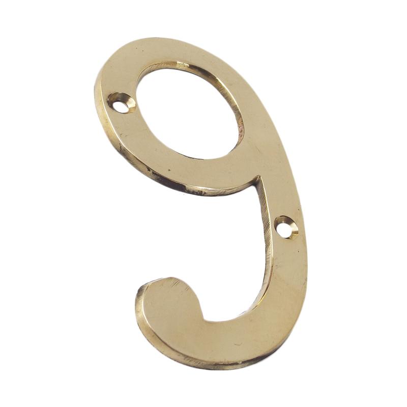 Jual Heritage Brass Number 9 Kuningan Brass House Number Plate 10