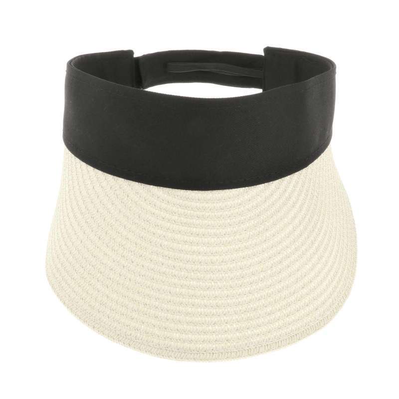 Women Straw Sun Visor Hat Wide Brim 