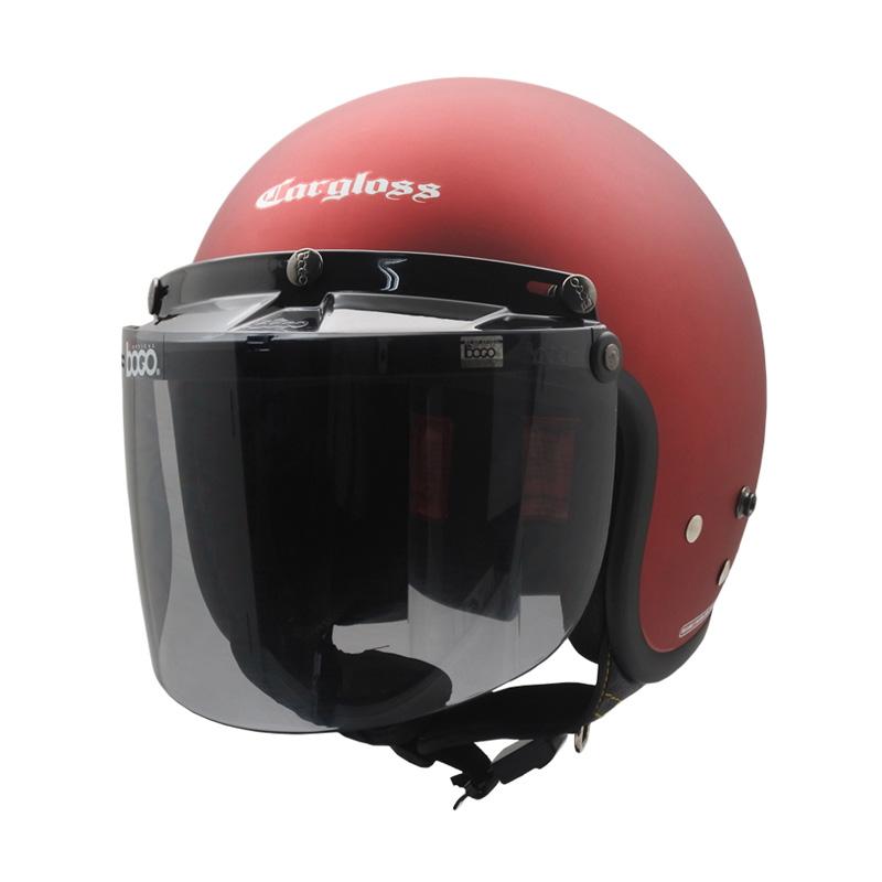 Jual Cargloss Retro Visor Bogo Flat Smoke Helm Half Face Deep