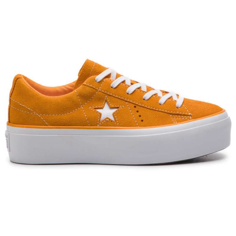 orange and white platform converse