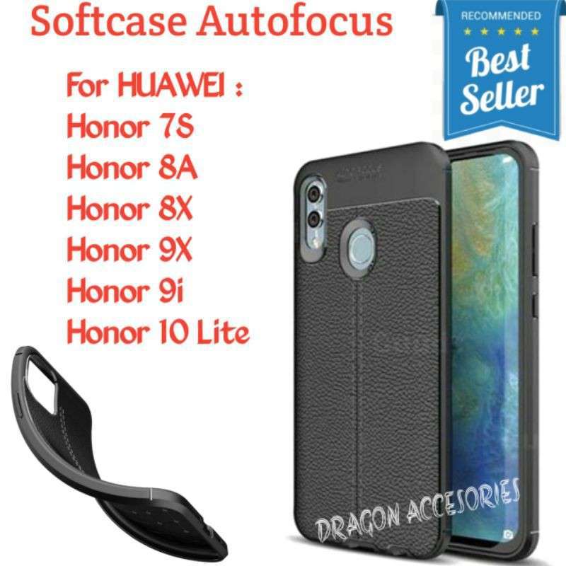 Autofocus Honor 7S 8A 8X 9X 9i 10 Lite Huawei Softcase Silikon Leather Case  Kulit Shockproof Casing