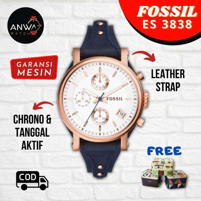 Promo Jam Tangan Wanita Cewek Fossil Fosil Sport Boyfriend Es3838 Es 3838 Chronograph Tali Kulit Biru Ori Original Diskon 53 Di Seller Anwa Watch Banyu Urip Kota Surabaya Blibli