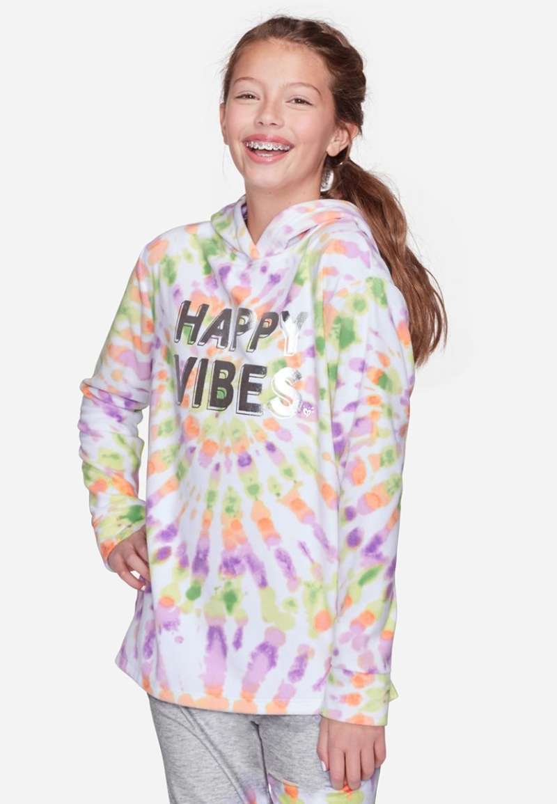 Justice tie dye hoodie top