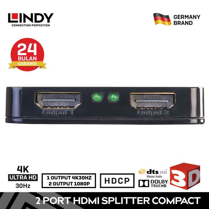 Jual Lindy 38157 Hdmi Splitter Compact 2 Port Full Hd 4k 1080p 1 In 2 Out Di Seller Lindy Indonesia Official Store Kembangan Selatan Kota Jakarta Barat Blibli