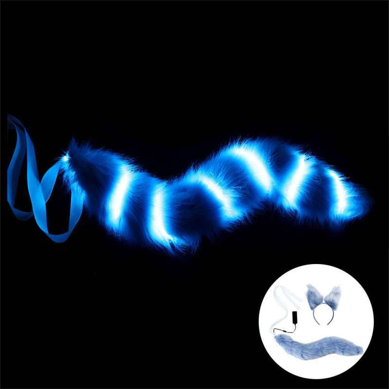 Promo Fake Fox Headband Tail Set LED 