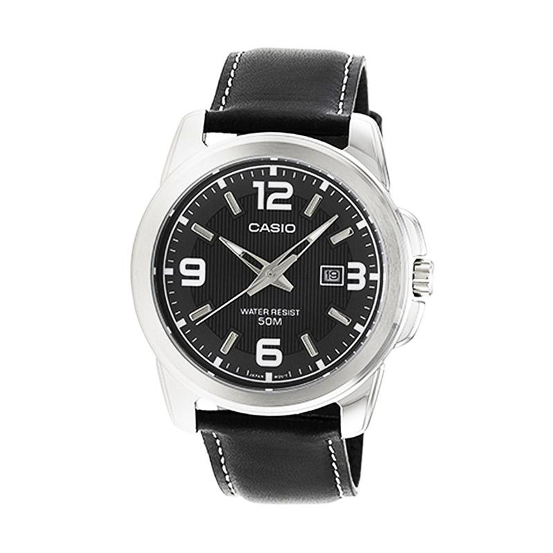 CASIO Analog Jam Tangan Pria Hitam Original MTP 1314L 8AVDF