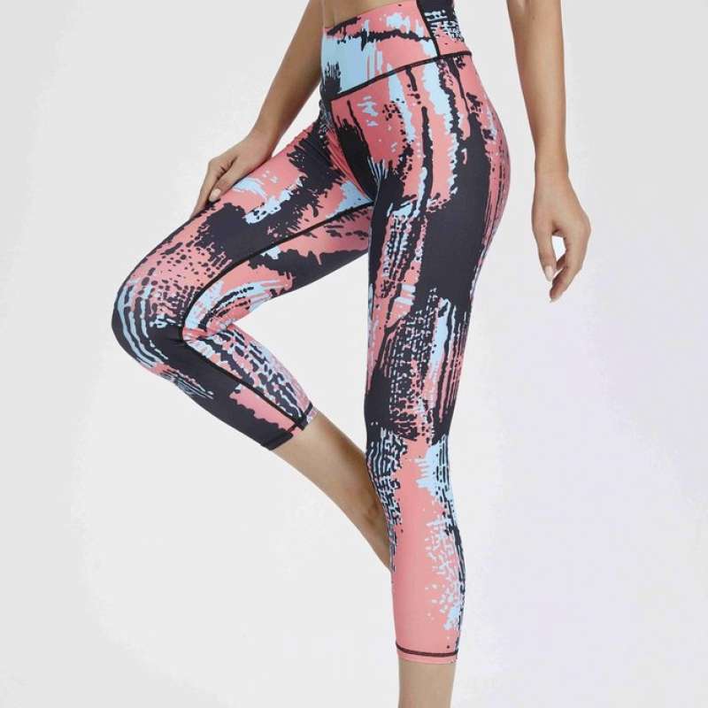 Promo Celana 3 4 Legging Sport Wanita Motif Alino bahan STRETCH
