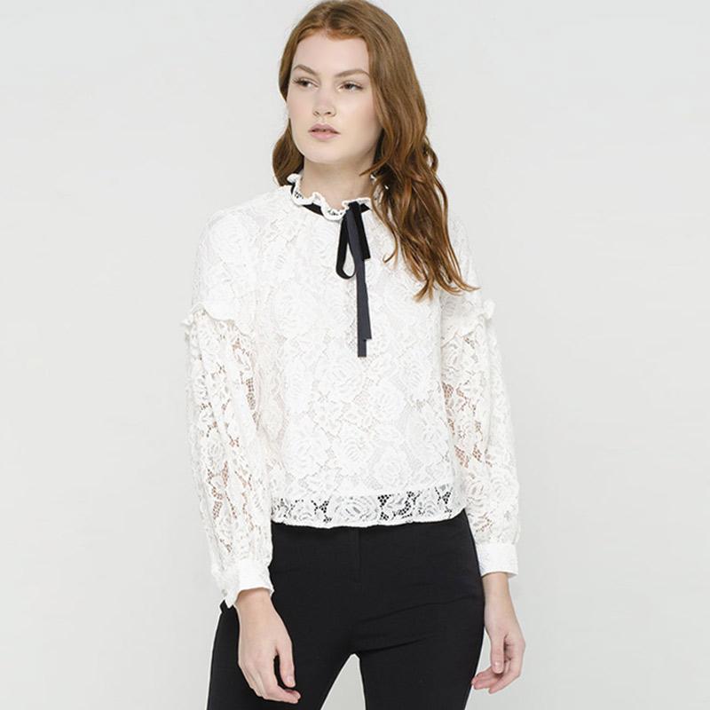 BLEFEM218L012 Lace Long Sleeve Blouse 