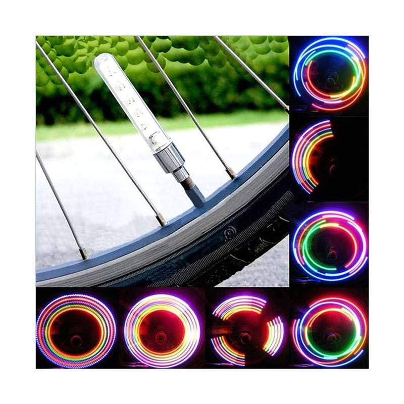 2 PCS 5 LED Flash Light Bicycle Motorcycle Car Bike Tyre Tire Wheel Valve Lamp