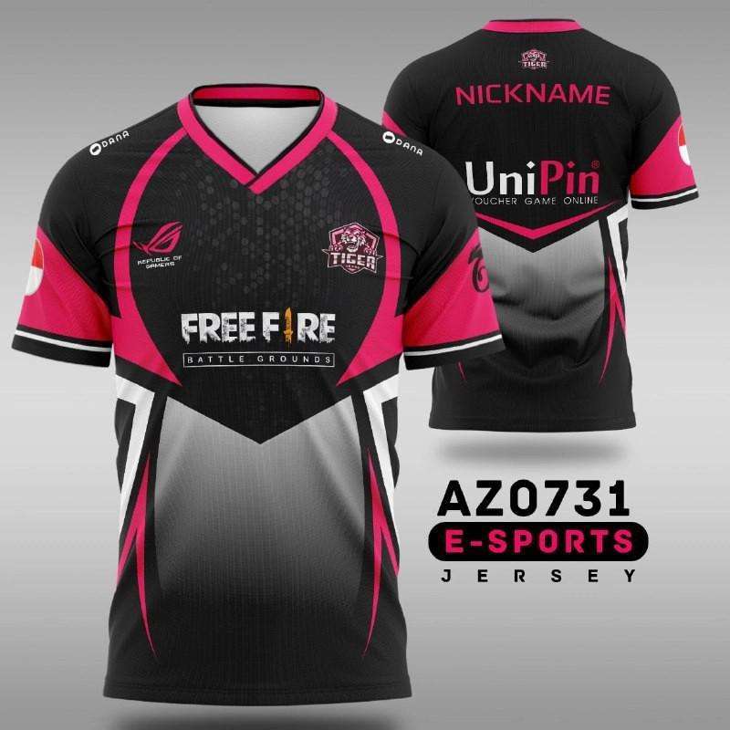 Jual Baju Jersey Gaming Esport PUBG Free Fire Custom Nickname