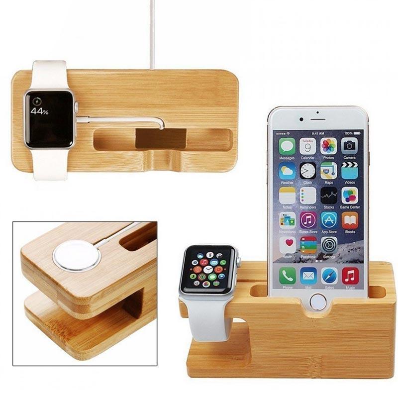 Promo Bluelans Bamboo Wood Phone Charger Dock Holder Desk Stand for iPhone  Apple Watch [38-42mm] di Seller OZOYA - Kab. Tangerang, Banten | Blibli