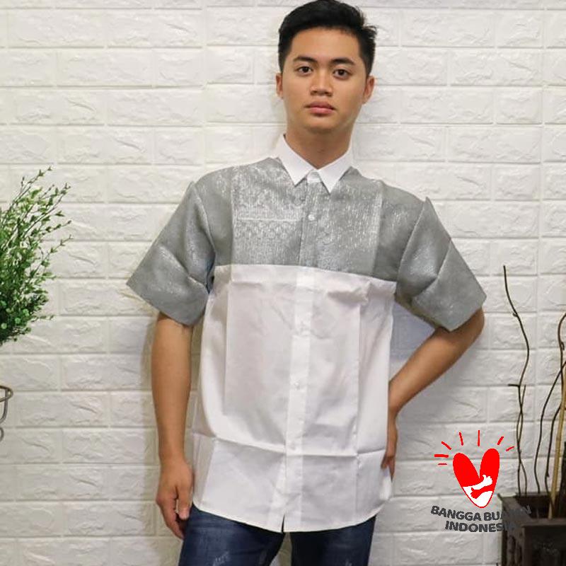 Jual Rao Men Style Songket Kemeja Lengan Pendek Pria Grey Online Januari 2021 Blibli