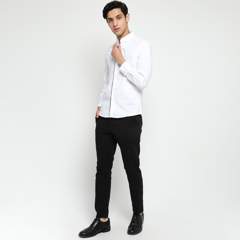 Jual Vm Kerah Shanghai Slimfit Kemeja Panjang Pria Putih Dolby List Online Februari 2021 Blibli