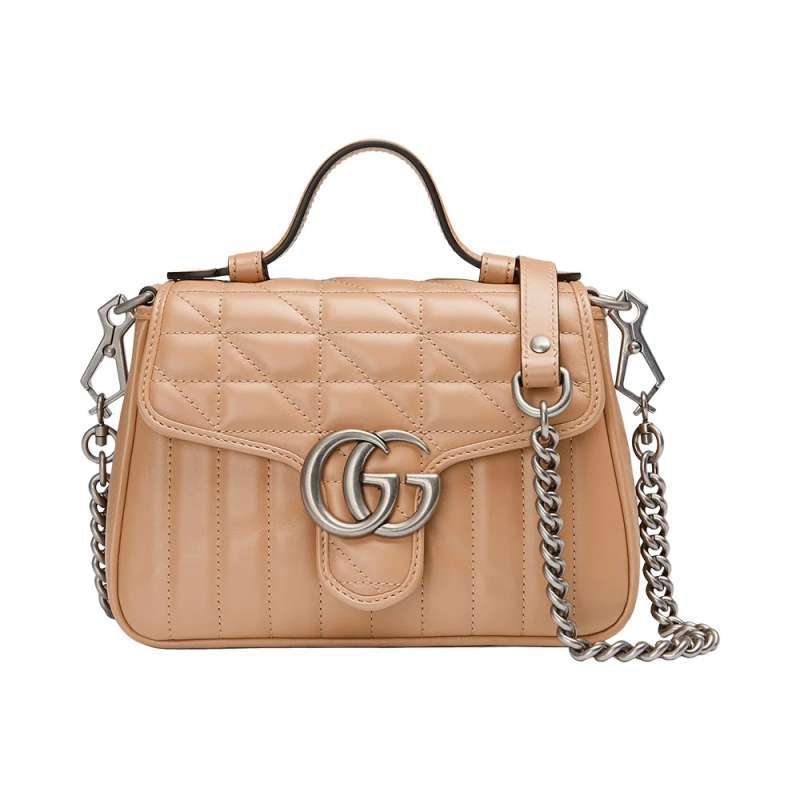 Jual Gucci GG Marmont Mini Top Handle Bag Rose Beige Shw di Seller