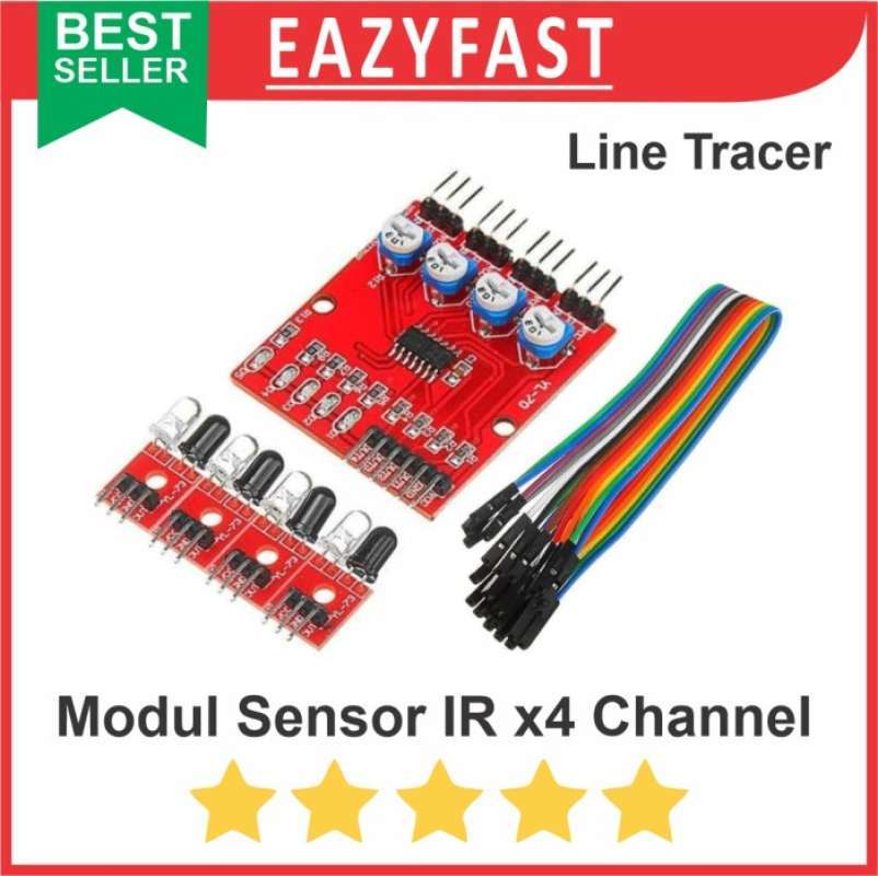 Jual Modul Sensor Robot Line Follower Tracer 4 Channel Infrared