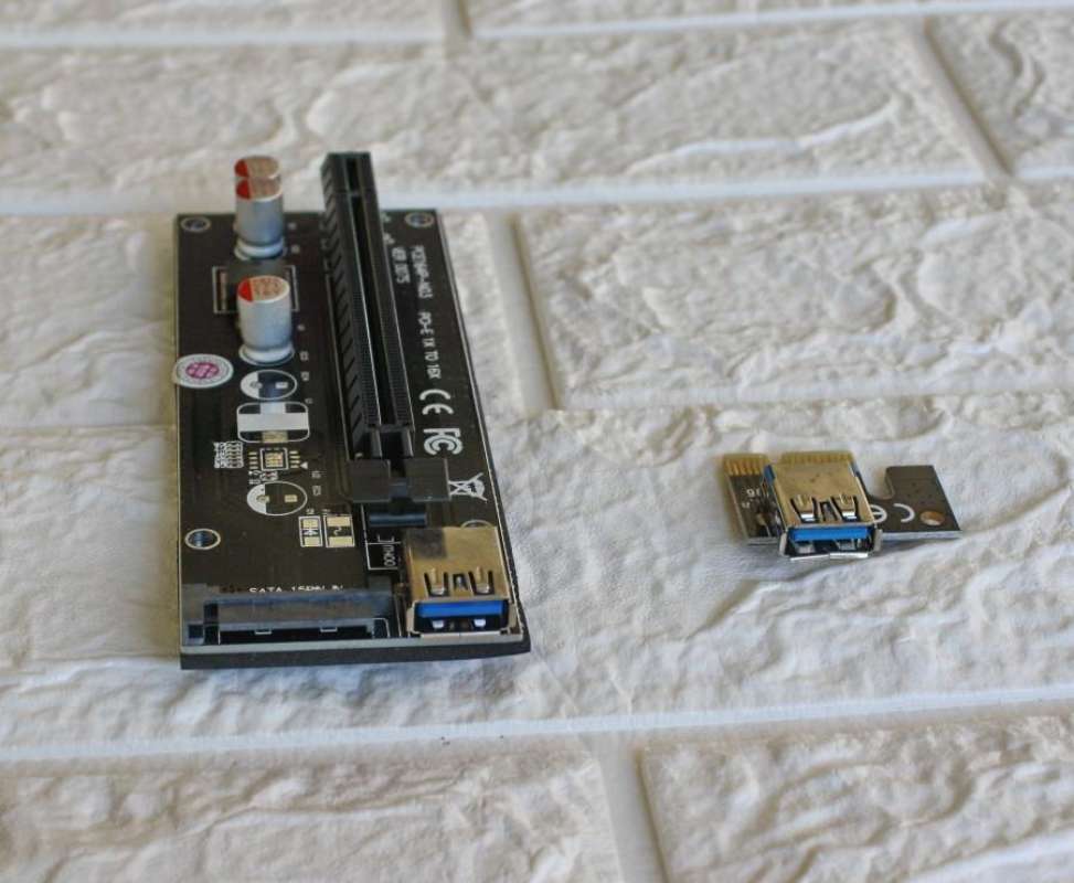 PCIE RISER CARD ADAPTER PCIE X1 TO PCIE X16 WITH USB SATA POWER