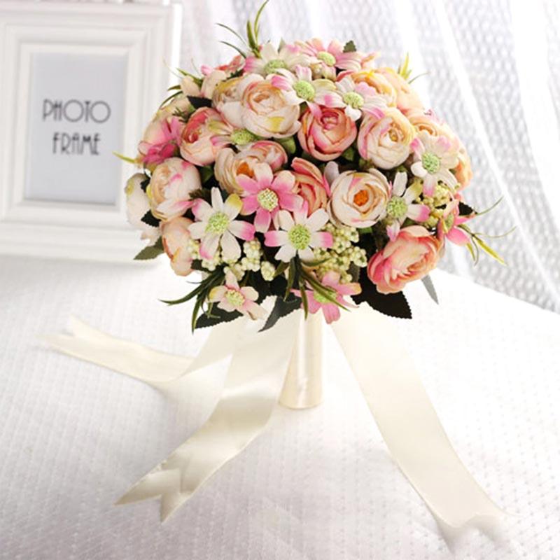 Jual Eds High End Custom Wedding Bouquet Artificial Roses Peony Hydrangea Handmade Bride Holding Flower Champagne Online Januari 2021 Blibli