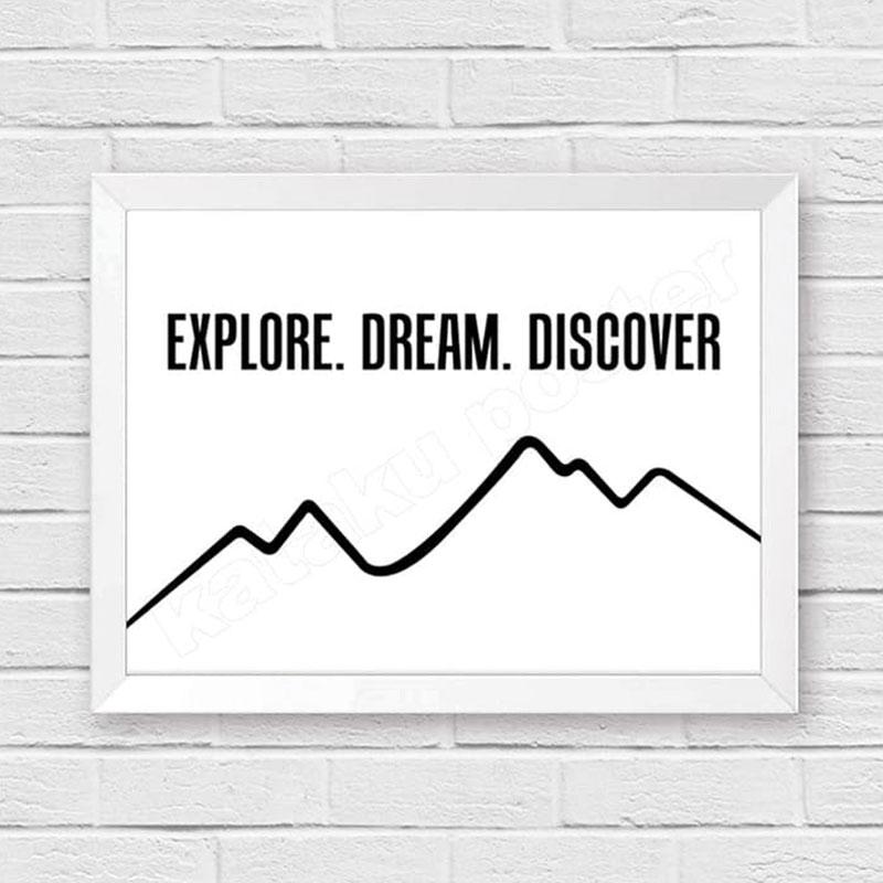 travel quote poster explore dream discover pigura hiasan dinding