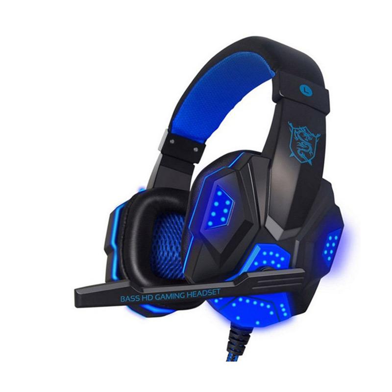 ndju pc780 deep bass over ear gaming headset with mic stereo and light for computer or pc gaming