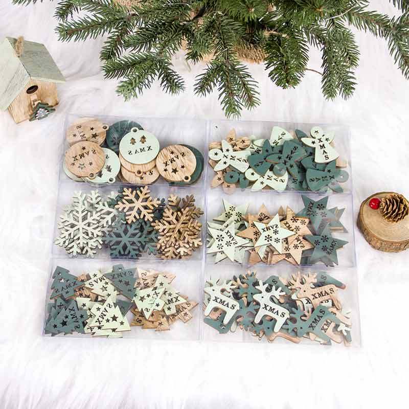 Home Garden Wood Christmas Elk Deer Ornaments Xmas Tree Hanging Decoration Pendant Gift Seasonal Ornaments