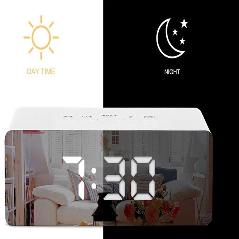 Jual H Ikea Rectangle Led Mirror Alarm Clock Digital Snooze Time Display Table Clock Online September 2020 Blibli Com